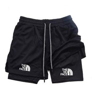 New Mens 2-in-1 Sports Shorts with Phone Pocket Towel Loop Hip-hop Quick Drying Shorts for Summer Gym Exercise Running Shorts