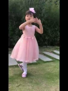 Kids Girlss Dress Wedding Party Clothes Flower Beading Ball Gown Princess Summer Girls Frock Costumes Childrens Elegant Dress for 3 4 5 6 7 8 9 10 11 12 13 14 years old