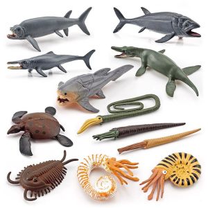 Prehistoric Animal Models Fossilized Nautilus Ancient Turtle Tylosaurus Seavine Plastic Simulation Toys for Children