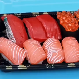 Sushi Tray Rectangle Black With Clear Lid Disposable Takeout Sushi Packaging Food Container