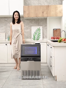 máy làm đá viên 70kg/24h  thương hiệu FRETEC vỉ làm đá 44 viên 2 đường cấp nước bảo hành 1 năm