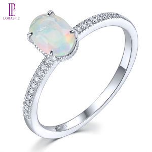 Lohaspie เครื่องประดับเงินแท้925แหวนเงินแท้แหวนโอปอลธรรมชาติแหวนเงิน925แหวนพลอยราศีเกิดแท้สำหรับผู้หญิงหินโอปอลแท้ดั้งเดิมสำหรับแหวนกับหินเงิน925เครื่องประดับ