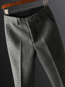 UBV | Anti-Wrinkle Warmth Imitation Worsted Mens Trousers