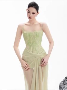 Elegant Lace Hook Flower Embroidered Camisole Dress