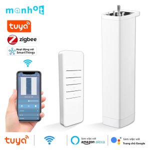 Tuya WiFi/ZigBee 225MM Điện Thông Minh Rèm Động Cơ Điều Khiển Màn Trập Thông Minh Với Điều Khiển Từ Xa RF Alexa Echo Google Trợ Lý Hỗ Trợ