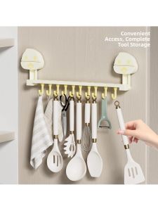 Suction Cup Portable Hanging Rack 10 Hooks