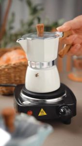 ITACO Moka Pot Coffee Maker Coffee Pot Stove & Coffee Filter 150ml 300ml Aluminum Stove Top Italian Ground Coffee Espresso Maker 3 Cup 6 Cups