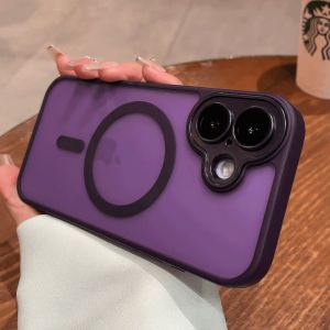 FENGNABAO | New Women Magnetic Charging Transparent Anti-fall Matte Finish Phone Case For Various iPhone Models
