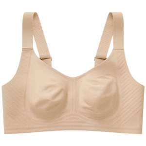 AIMO | เสื้อชั้นในแบบเต็มคัพเอ็มโอมิเนียมสำหรับผู้หญิง ป้องกันการหย่อนคล้อย ทรงบาง ไร้โครง เสื้อชั้นในแบบหน้า V สำหรับฤดูใบไม้ร่วง