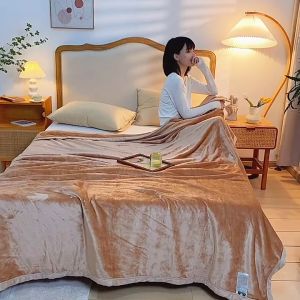 Selimut Bulu Halus 150x200 Motif Dewasa Polos Cream Murah Berkualitas