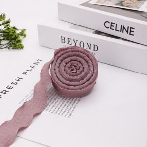 10 Thước Ruy Băng Lụa Viền Ren Nhăn 2.5CM Vải Organza Màu Trơn Dùng Làm Phụ Kiện Tóc Tự Làm Trang Trí Thủ Công