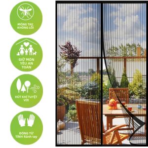Màn Cửa Chống Muỗi Từ Tính 38"x82" Với Lưới Tự Đóng Chắc Chắn Và Nam Châm Để Bảo Vệ Gia Đình