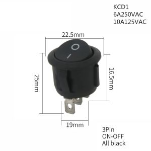 1pcs On/Off 12V 24V/6A 250V/10A 125V 2/3/4PIN LED Lighting Car Circular Switch 20mm23mm Multi-Color