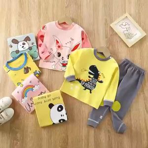 [0-6Y] KS BABY - SWEET 2pc/ Pajama Set Baju Tidur & Seluar Kids 100% Cotton Pyjamas Long Sleeve Long Pants Baju Lengan Panjang Sleeping Aircon Sejuk Budak Boy Girl Toddler Sleepwear Bayi Lelaki Perempuan Home Wear Sleepwear Kanak Kanak Animal Tiger Dino