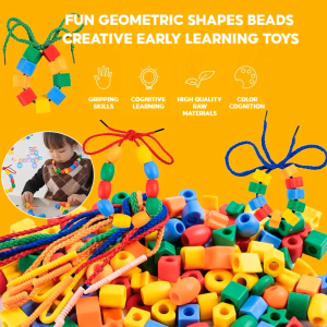 BZAJGEJGESG Primary Lacing Beads Set Educational Toys Kids DIY Handmade String Bead Material For Lacing Cctivity Coordination Practice and Fine Motor Skills