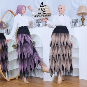ROK TUTU SYAKIRA KOMBINASI DUA WARNA REMAJA TRENDY