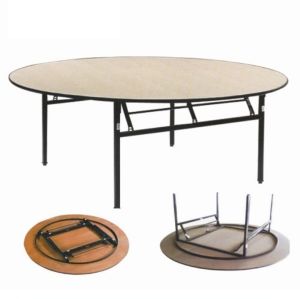 Banquet equipment Meja lipat siku engsel per pegas D200/T75 model circular circle round table