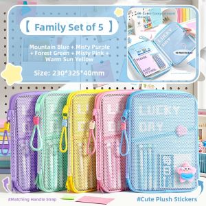 MINGZHUO | High Appearance L-shaped Transparent Zippered Tote A4 File Bag