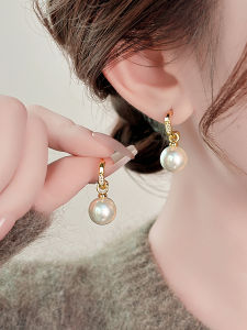 Bông Tai Phong Cách Pháp Đá Zircon Nhân Tạo Ngọc Trai Giả Kẹp Tai Không Cần Xỏ