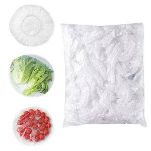 100 Pieces Plastic Wrap Extra Thick Disposable Plastic Wrap - Clear Retractable Plastic Wrap for Leftovers Fruits and Vegetab