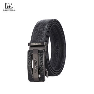 เข็มขัดผู้ชาย LouisWill เข็มขัดหนังแท้ผู้ชายผู้ชายแฟชั่นเข็มขัดหนังจระเข้ทั้งหนังจระเข้หัวเข็มขัดอัตโนมัติแบรนด์หรูสายรัดข้อมือคุณภาพสูงธุรกิจสำหรับผู้ชาย