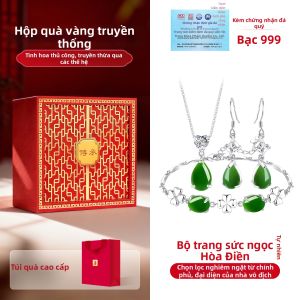 East Beauty | Bộ Chuỗi Necklace Bạc 999 và Ngọc Hetian