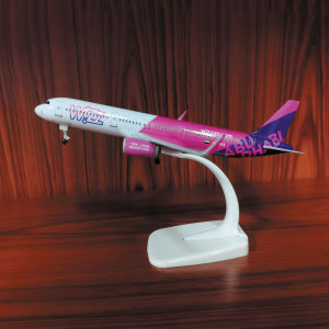 20cm Scale Aircraft A321neo Wizz Airplane Models Diecast Metal Model Plane With Wheels Stand Hobby Collected Gift By Aviation