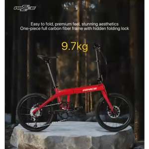WINICE Carbon Folding Bike 20" Shimano Tiagra 10s T800 Frame Hydraulic Brake Lightweight Foldable Bicycle 9.7kg