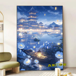 Chinese Ancient Style Pavilion 1000 Pieces Puzzle Wooden Chinese Ancient Style Chinese Fad High Difficulty Suitable for Adults to Play Niche Style Fancy