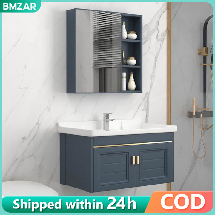 【Aluminum】Basin Cabinet Bathroom Basin Cabinet With Mirrored Cabinet ...