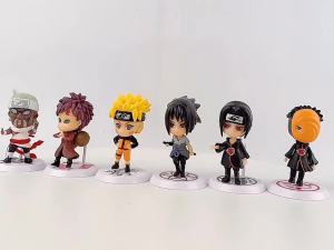 Bandai | Hot 6-12pcs/set Anime Figure Naruto Shippuden Hinata Sasuke Itachi Kakashi Gaara Action Figure Q Version PVC Figures Toys Gift