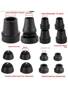 Non-Slip Rubber Cane Tips Durable Elastic Foot Pads for Walking Sticks Elderly Stool Base Anti-Skid Noise Reduction Accessories