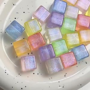 14mm 10Pcs Acrylic Beads Square Smooth Spacer Beads For Jewellery Making Supplies Bracelets Necklace Crafts DIY Accessories