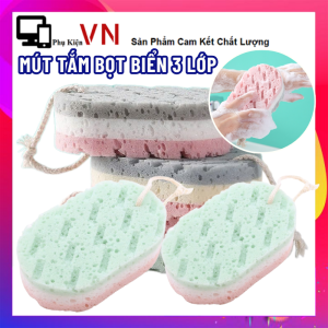 Mút Tắm Kì Ghét Tẩy Da Chết Cọ Lưng - Bông Tắm Bọt Biển 3 Lớp Dạng Mút Tạo Bọt Xà Phòng Siêu Mềm - Bông Tắm Tạo Bọt ẩy Tế Bào Chết Cao Cấp