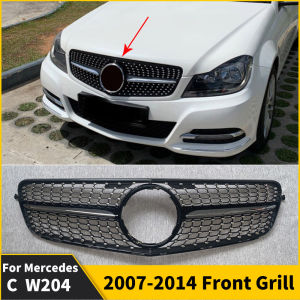 Front Hood Grille Bumper Grill Diamond Style For Mercedes W204 C204 S204 Coupe Benz C 2007-2014 C43 Facelift Tuning Accessory