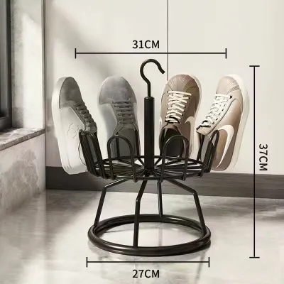Rotatable Freestanding Two-tier Indoor Outdoor Shoe Rack