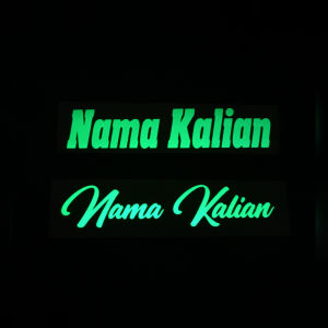 bisa request nama stiker cutting glow in the dark fosfor menyala dalam kegelapan 15 x 3 cm