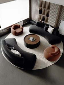 Luxurious Arc Sofa for Beauty Salon Clothing Store Office Guest Reception Area Hotel Non-Storable Quality Luxury Style