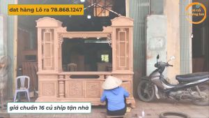Tủ 2 tầng mẫu tivi gỗ hương đákt 220x217x47kê tivi bày đồ / Đồ Gỗ Thưởng Lan