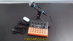 Siborie【Free headset】Soundcard F993+MS33/36 Paket Komplit Audio USB Eksternal Sound Card mic Mixer Bluetooth for HP PC IPAD Telepon seluler