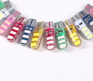 FS NEW หลอดไฟหรี่ (กระพริบ) LED ขั้วT10 6SMD COB ซิลิโคน (1หลอด) มี 7สีให้เลือก 12V