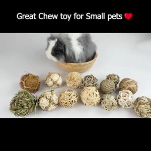 🔥PROMO🔥 Natural Molar Chew Ball Toy 🏐 for Rabbit Hamster Chinchilla Guinea pig 💚
