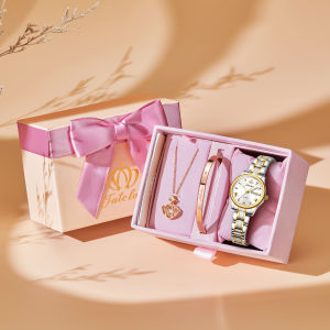 【buy 1 take 2 promo】FATELOVE luxury watch for women set waterproof 2023 sale original pawnable stainless steel calendar luminous ladies watch free necklace bracelet