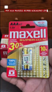Vỉ 2 viên pin đũa AAA Maxell Super Alkaline 1.5V mẫu mới chính hãng