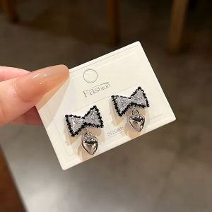 Bông tai nơ trắng UA398 đi tiệc đi học - phụ kiện trang sức christmas earring tua rua bông tai cute bông tai nữ dài bông tai giả khuyên tai nữ sang chảnh BSTKN - [NaLa Shop]