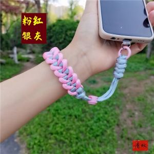 Handmade Woven Travel Hiking Anti-Fall Mobile Phone Lanyard Bracelet Adjustable Camera Strap Colorful Alloy Digital Accessories
