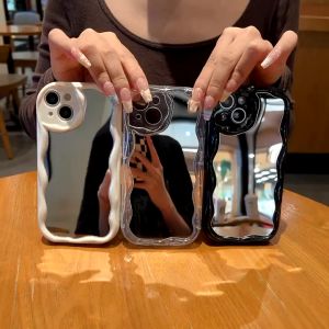 NEW MIRROR WAVY Case Untuk iPhone 7-15 & Softcase Silicone Wave