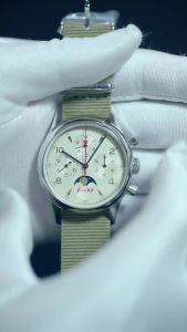 SEAKOSS Moon Phase Chronograph Mechanical Watches Seagull Movement Sapphire Men Watch Pilots Multi-Function Calendar 1963 Clocks