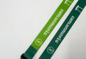 สายคล้องคอ สายคล้องกรุงเทพมหานคร สายคล้องกรุงเทพ 1 เส้น สอดสีโลโก้เขียวเข้ม