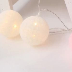 10/20LEDs String Lights Cotton Thread Balls Home Decoration Lamp for Party Wedding Color Light String Christmas Decorations